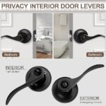 10 Pack Matte Black Door Handles Privacy Door Levers - Image 3