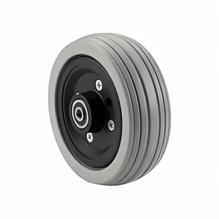 Wheelchair Caster Assembly, Flat Free, Grey Ribbed Tire, 6" x 2", TAGC1762
