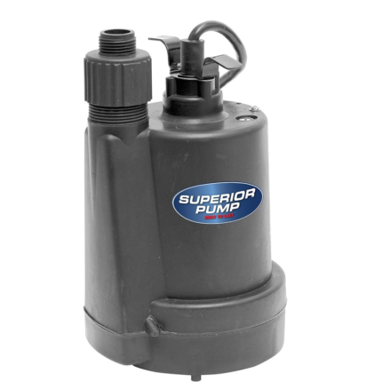 Superior Pump 91025 1/5 HP Thermoplastic Submersible Utility Pump